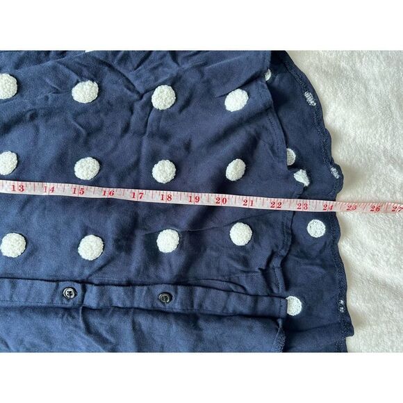 Zara EUC Navy Polkadot Button Down Shirt Blouse Size S - Picture 7 of 8